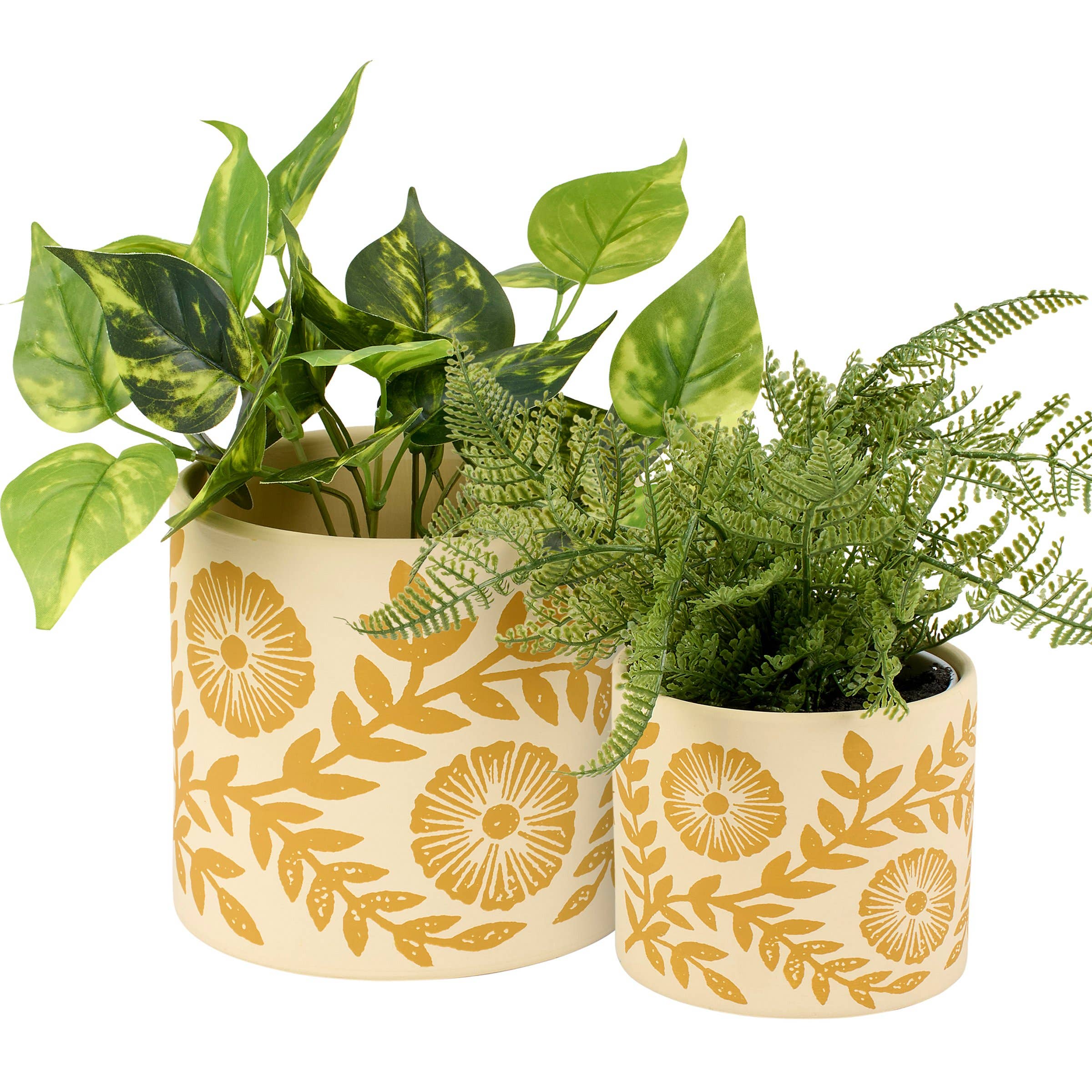Yellow Folk Art Planter 4"