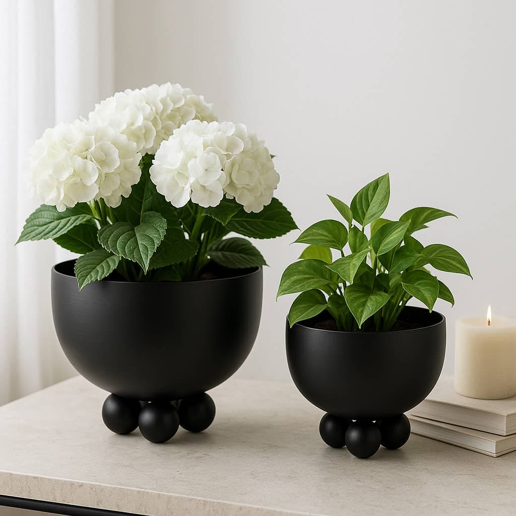Metal Ball Feet Bowl Planter 11"