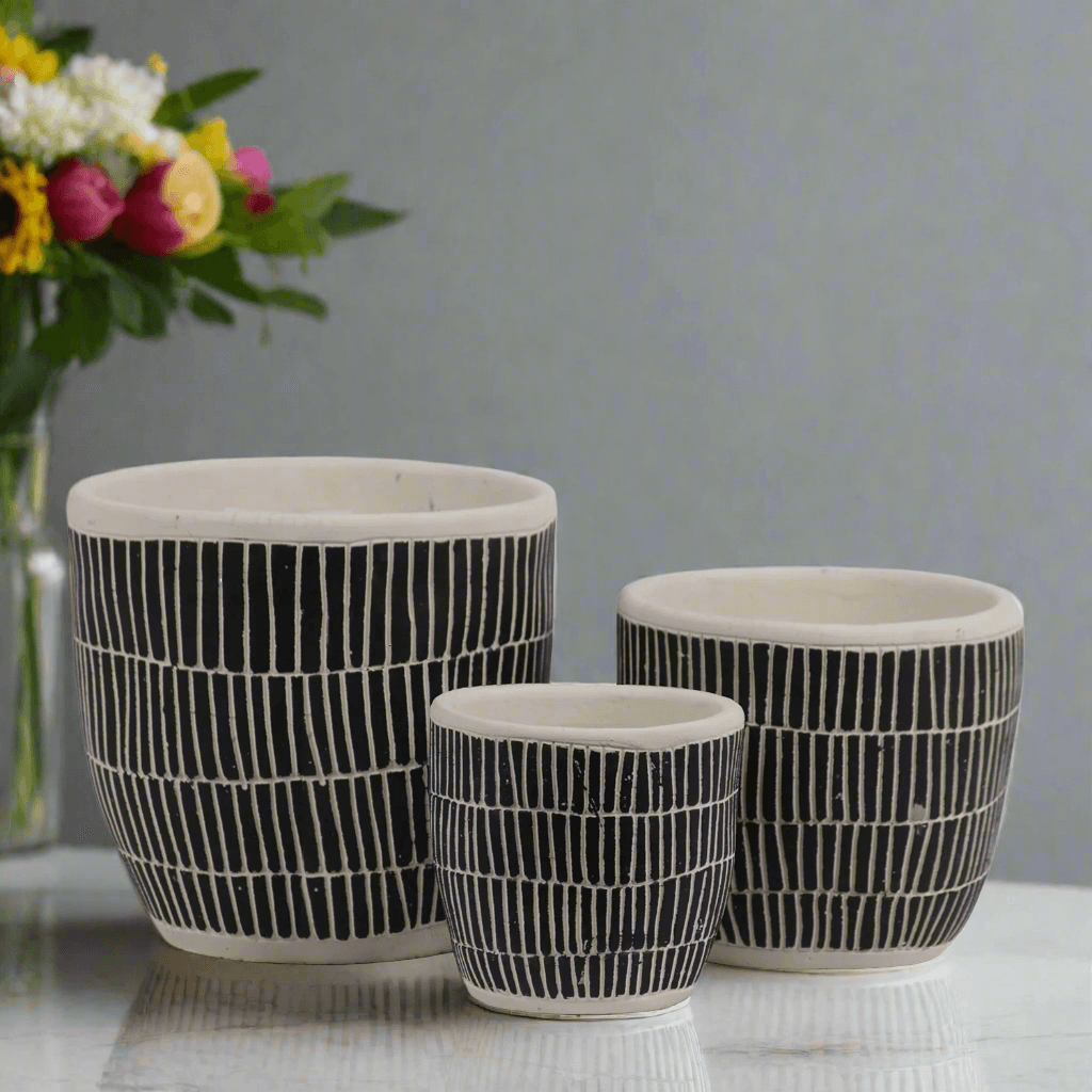 Nalore Embossed Lattice Ceramic Pot 5”