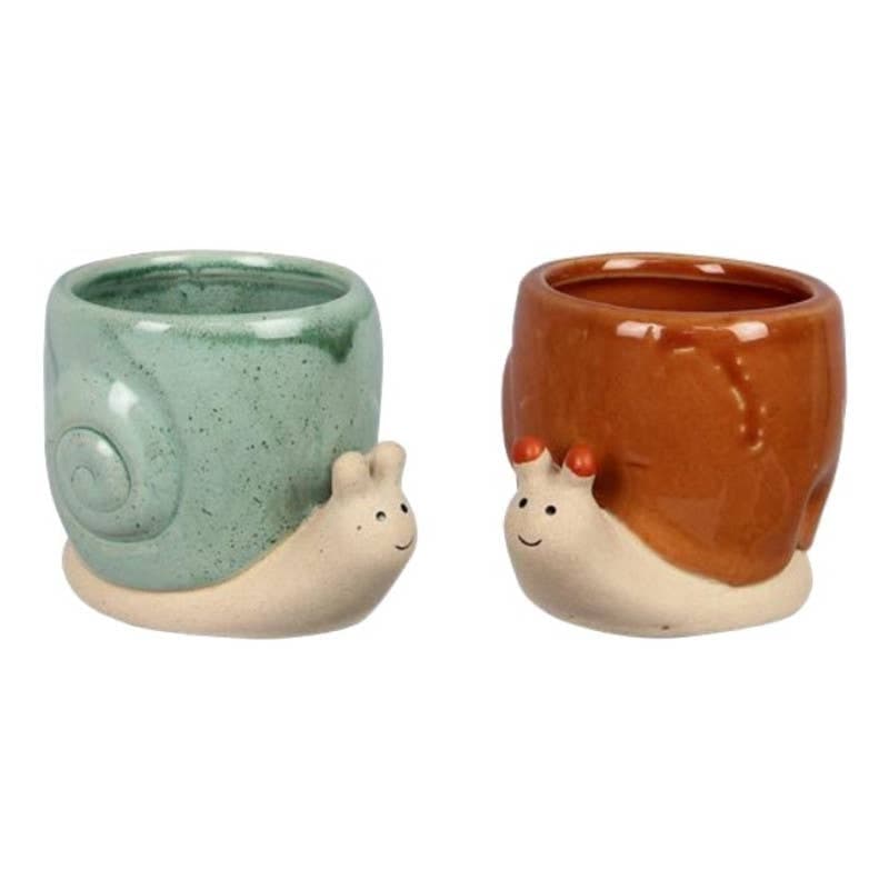 Stoneware Mini Snail Pot with Drain Plug