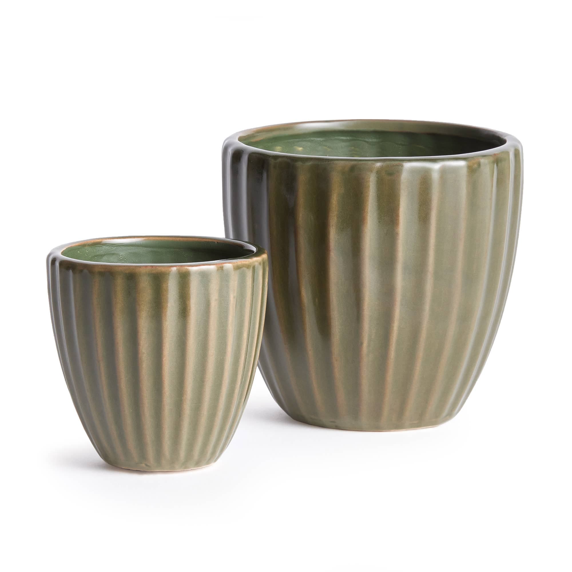 LUX Brittani Cachepots 6" Green