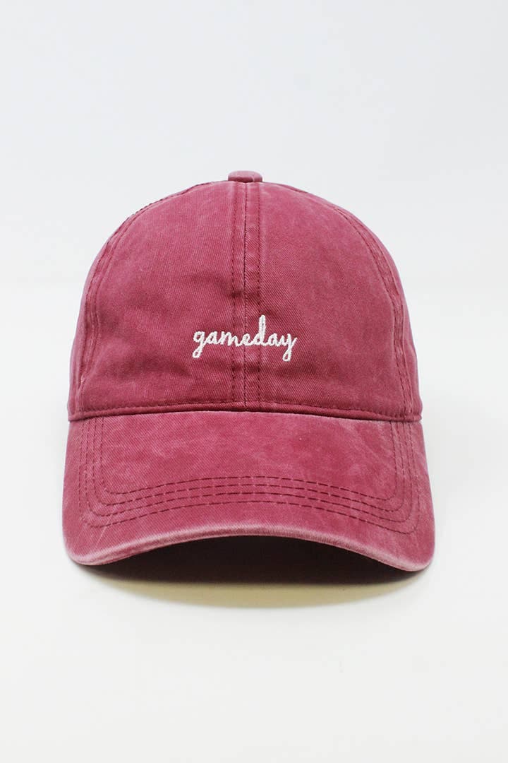 Game day Script Embroidered Baseball Cap