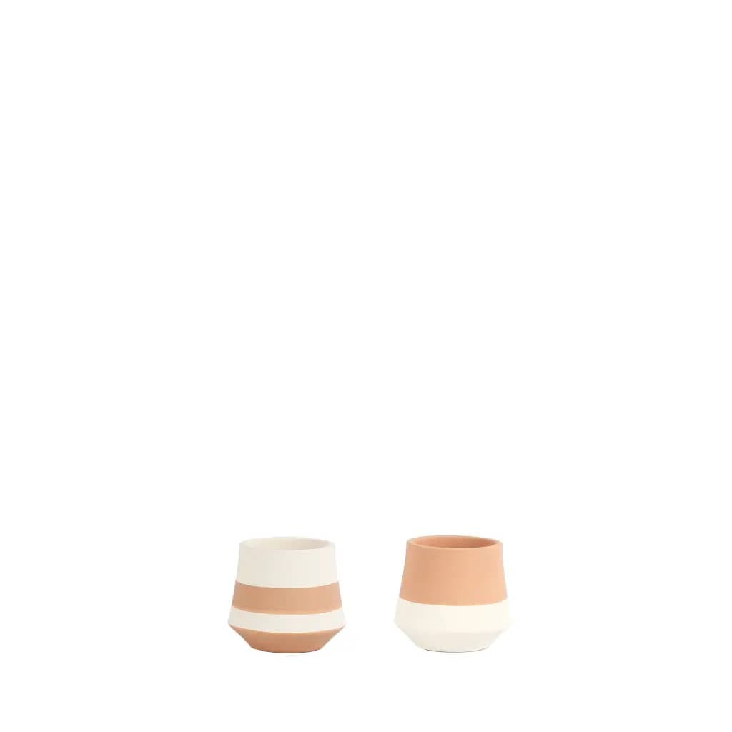 Soto Pot Round 2 Assorted White Brown - 3.5 x 3.25"