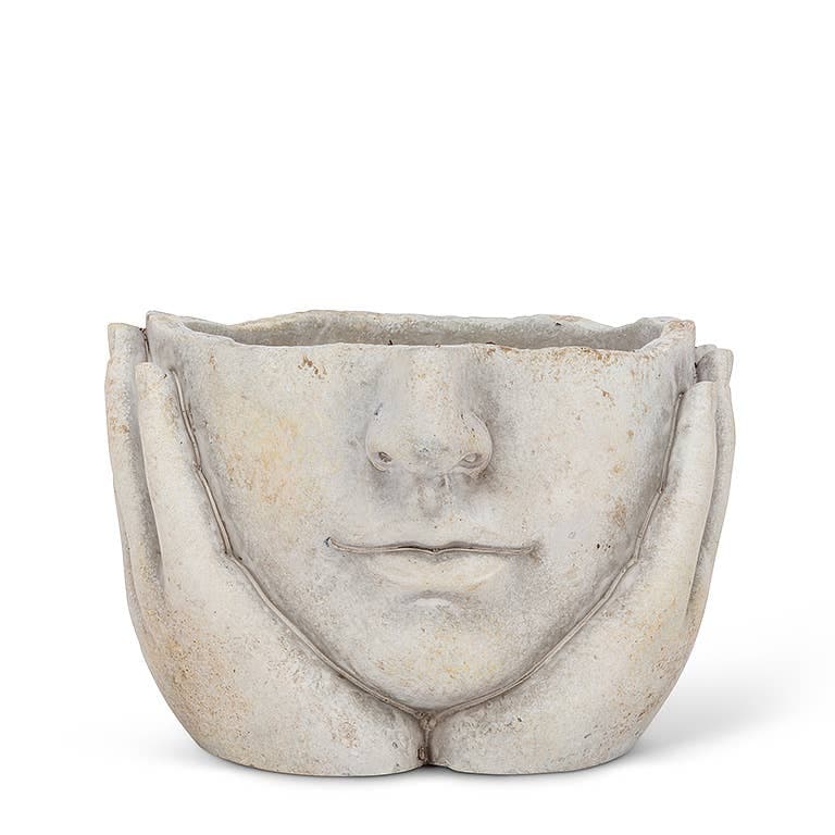Sm Face in Hands Planter-4.5"H