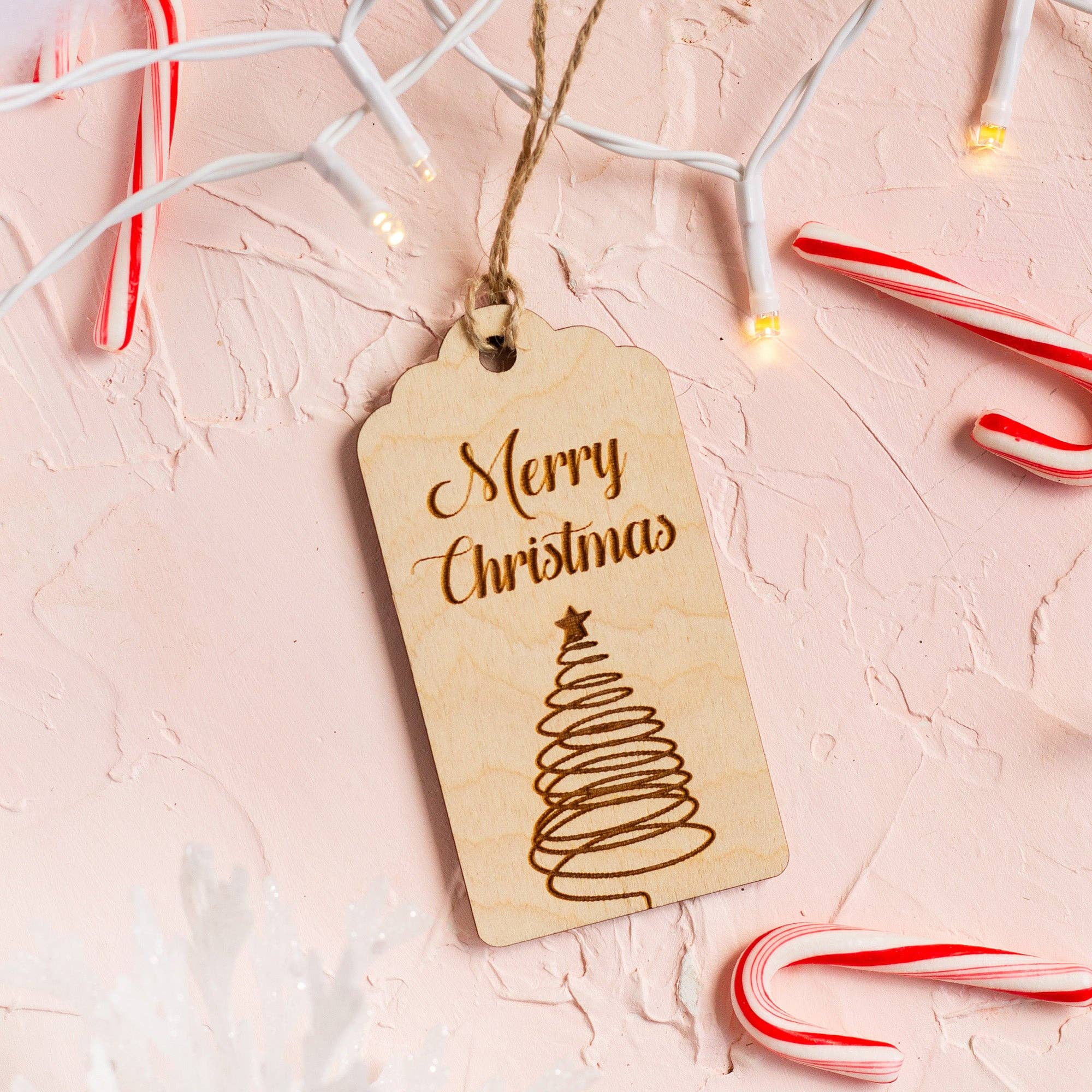 "Merry Christmas" Wooden Gift Tag