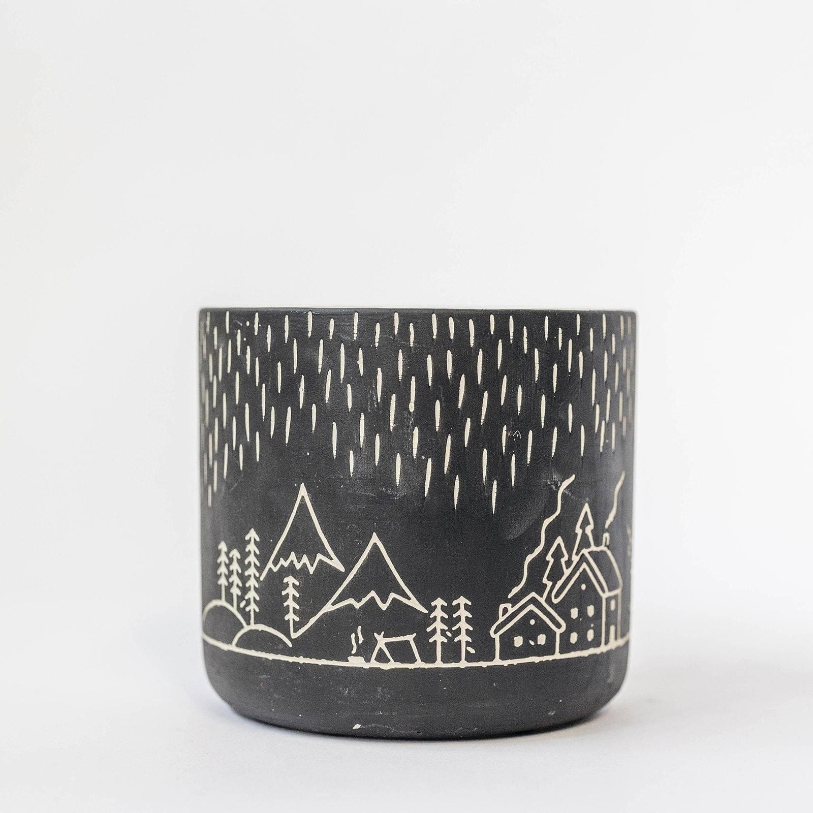 Winter Village Flower Pot